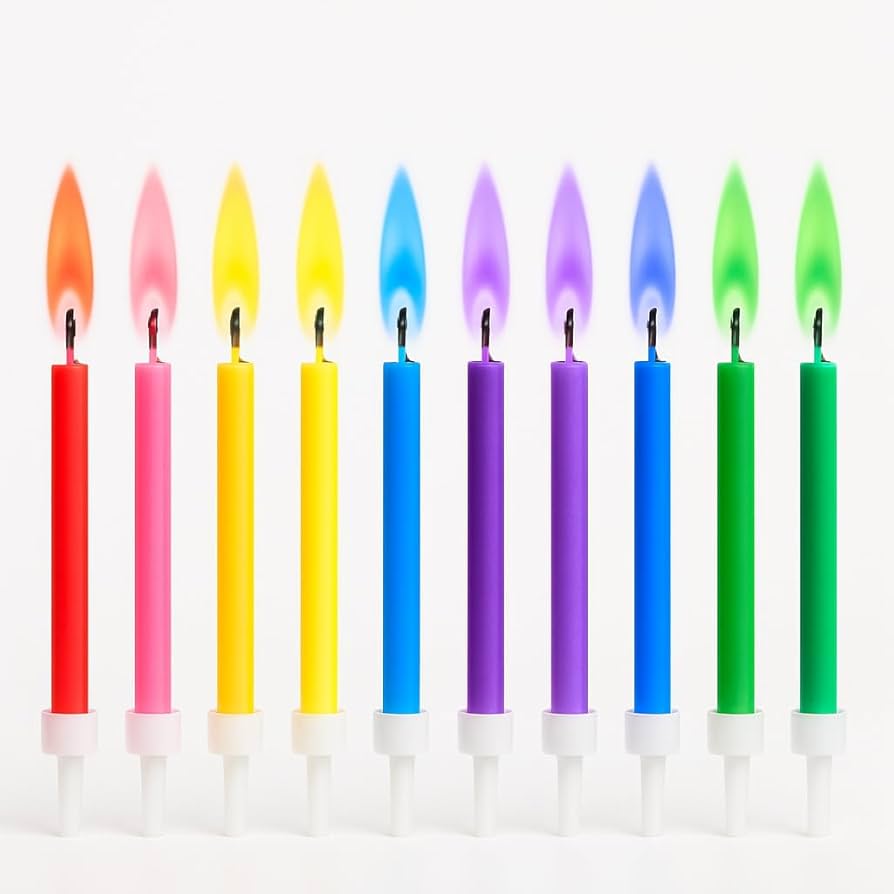 Birthday Candle Set Multi Color 12pc