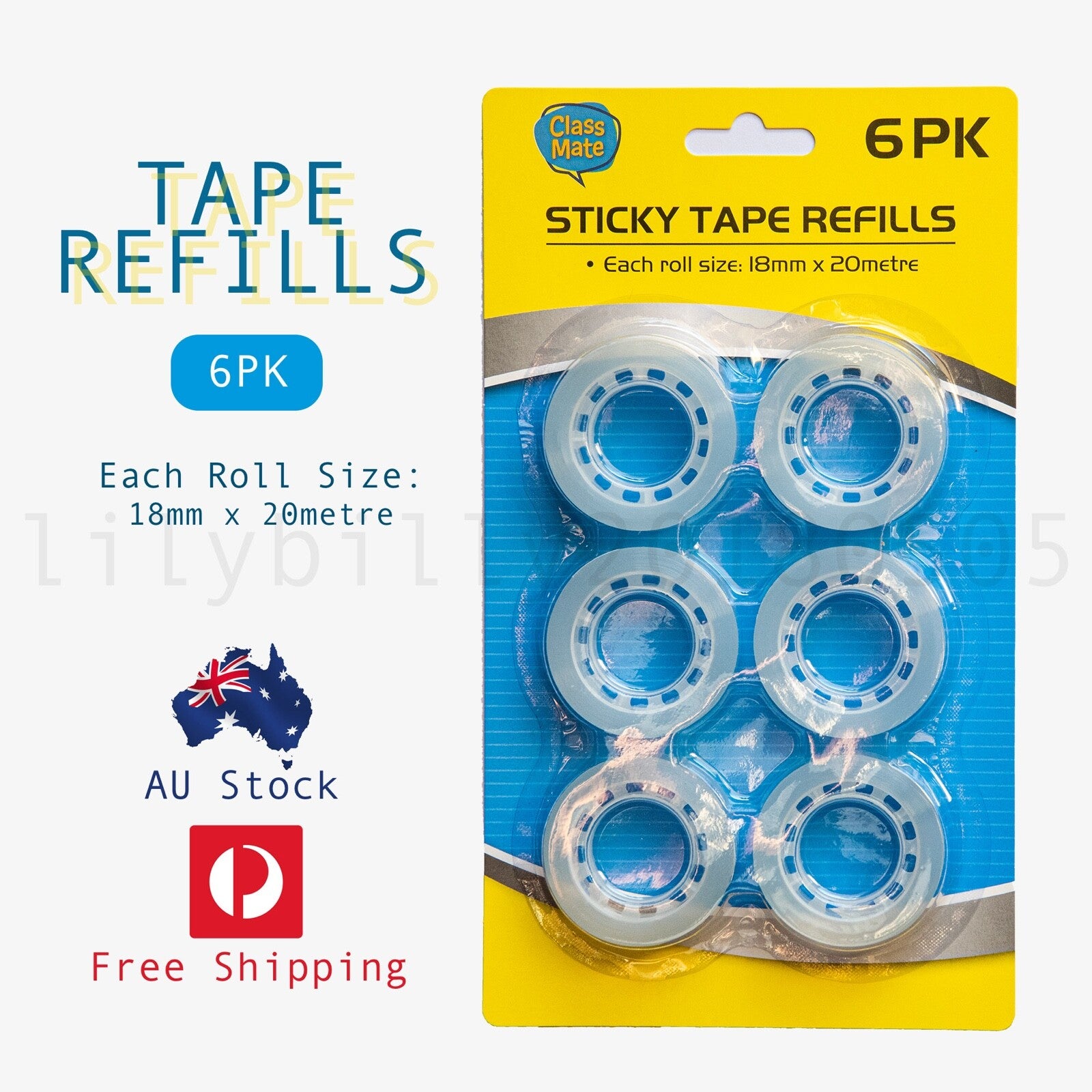 Class Mate Sticky Tape Refills 6pk