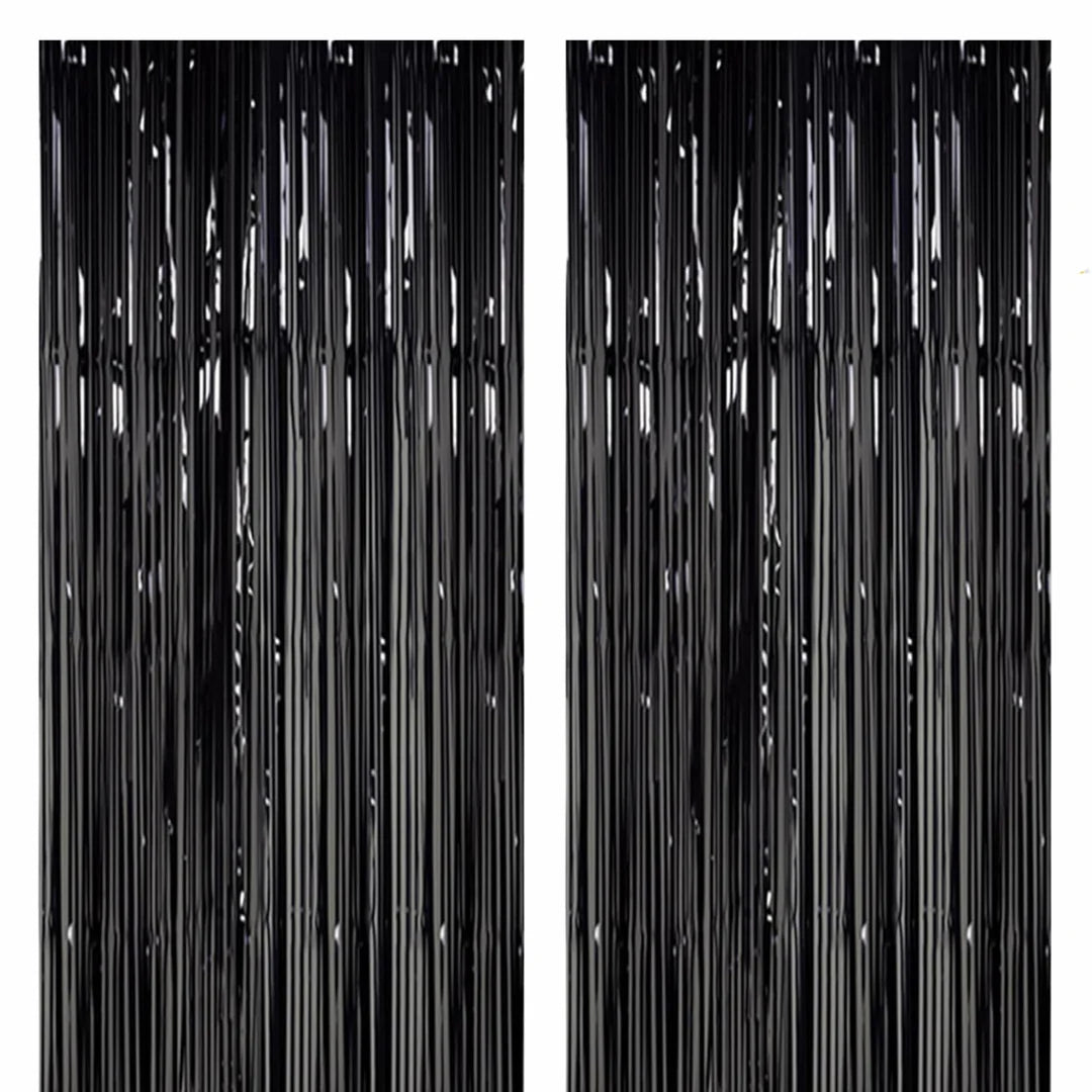 Party Makers - Foil Curtain 200x100 cm 1x Black