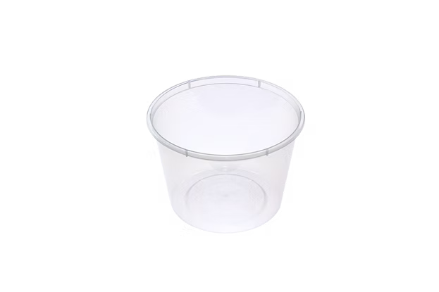 Bundle Round Plastic Food Containers - Natural - 600ml - 500pcs