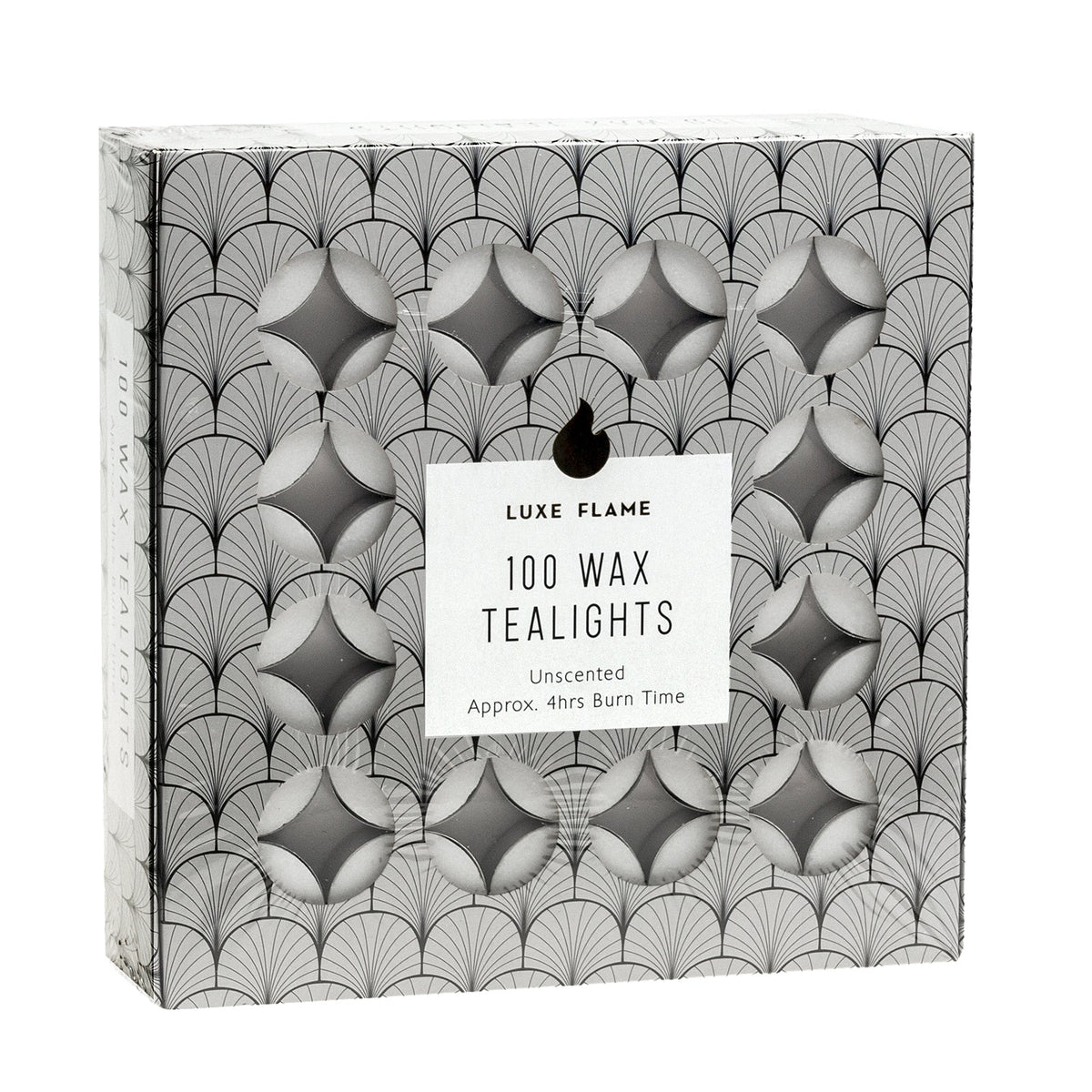 Luxe Flame Tealight Candle White 4 Hour Unscented 100pcs