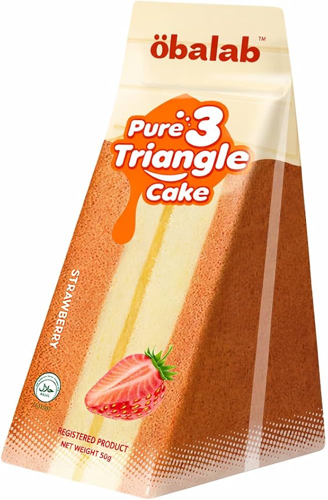 Obalab 3 Triangle strawberry Cake 80g  x 24 (Box)