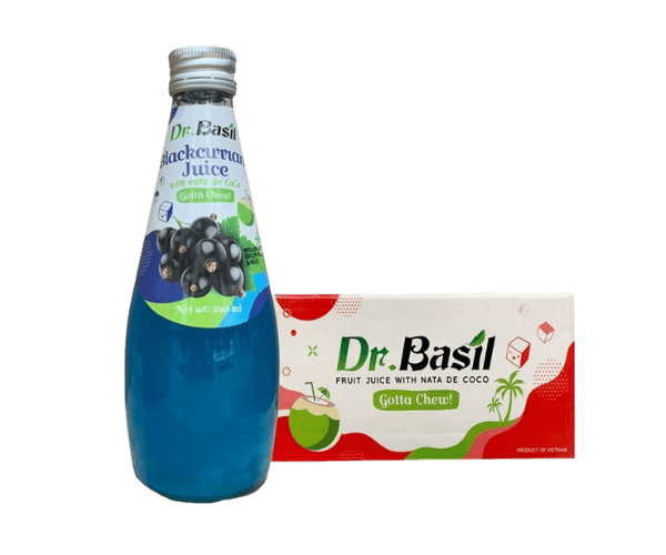 Dr Basil Nata De Coco Fruit Drink - Black Currant 290ml * 24 Pack