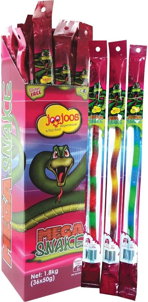 JooJoos Wrapped Sour Snakes 50g * 36 Pack