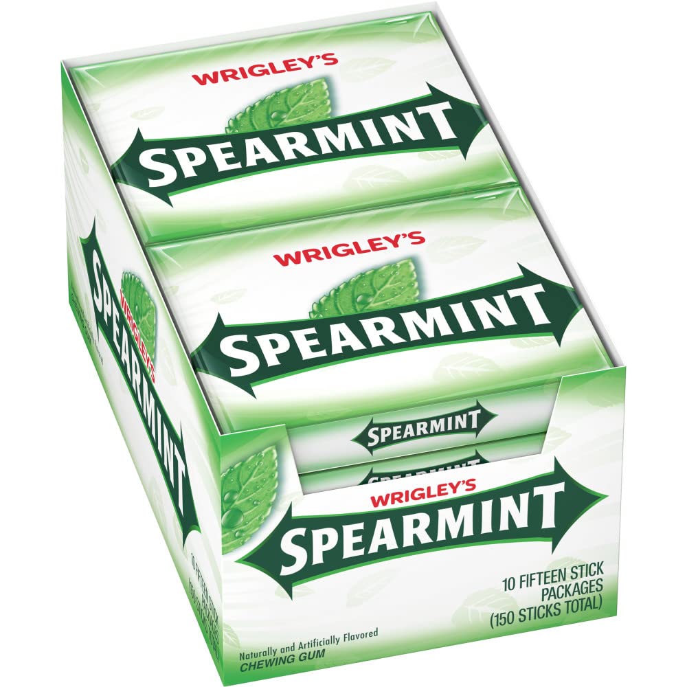 Wrigley's - Spearmint Mint Chewing Gum 15 Sticks x 10 Pack
