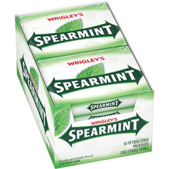 Wrigley's - Spearmint Mint Chewing Gum 15 Sticks x 10 Pack