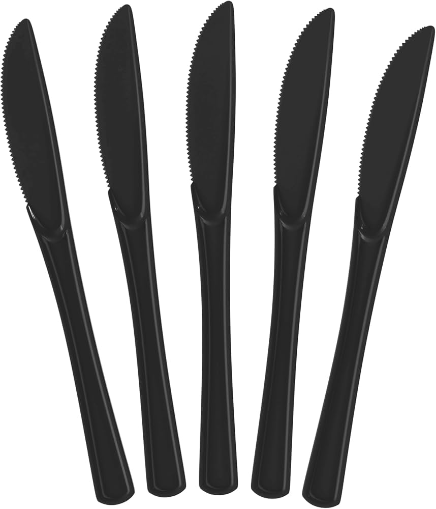 Black Plastic knife - 100pcs
