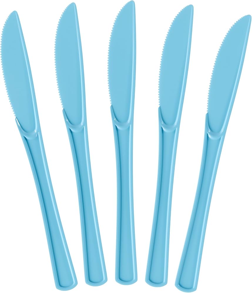 Party Makers - Reusable Plastic Knife 18pc Baby Blue