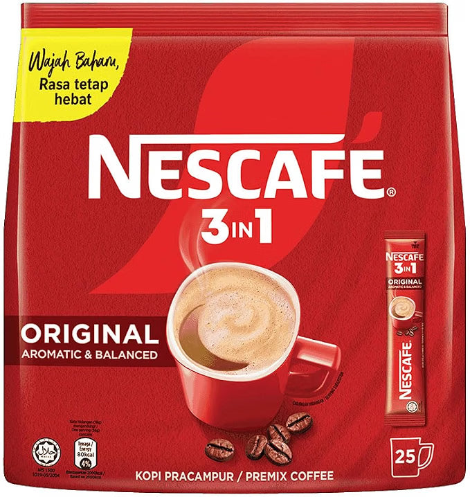 Nescafe 3 in1 Coffee Mix 18g, Regular (Pack of 25)