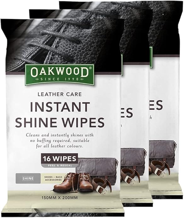 Oakwood - Lether Care - Instant Shine Wipes - 16 pcs