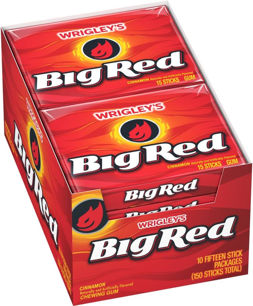 Wrigley's - Big Red Cinnamon Chewing Gum 15 Sticks x 10 Pack