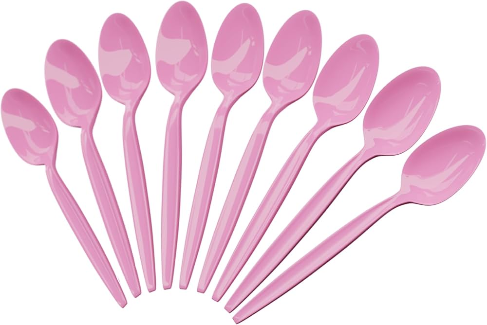Party Makers - Reusable Plastic Spoon 18pc Baby Pink