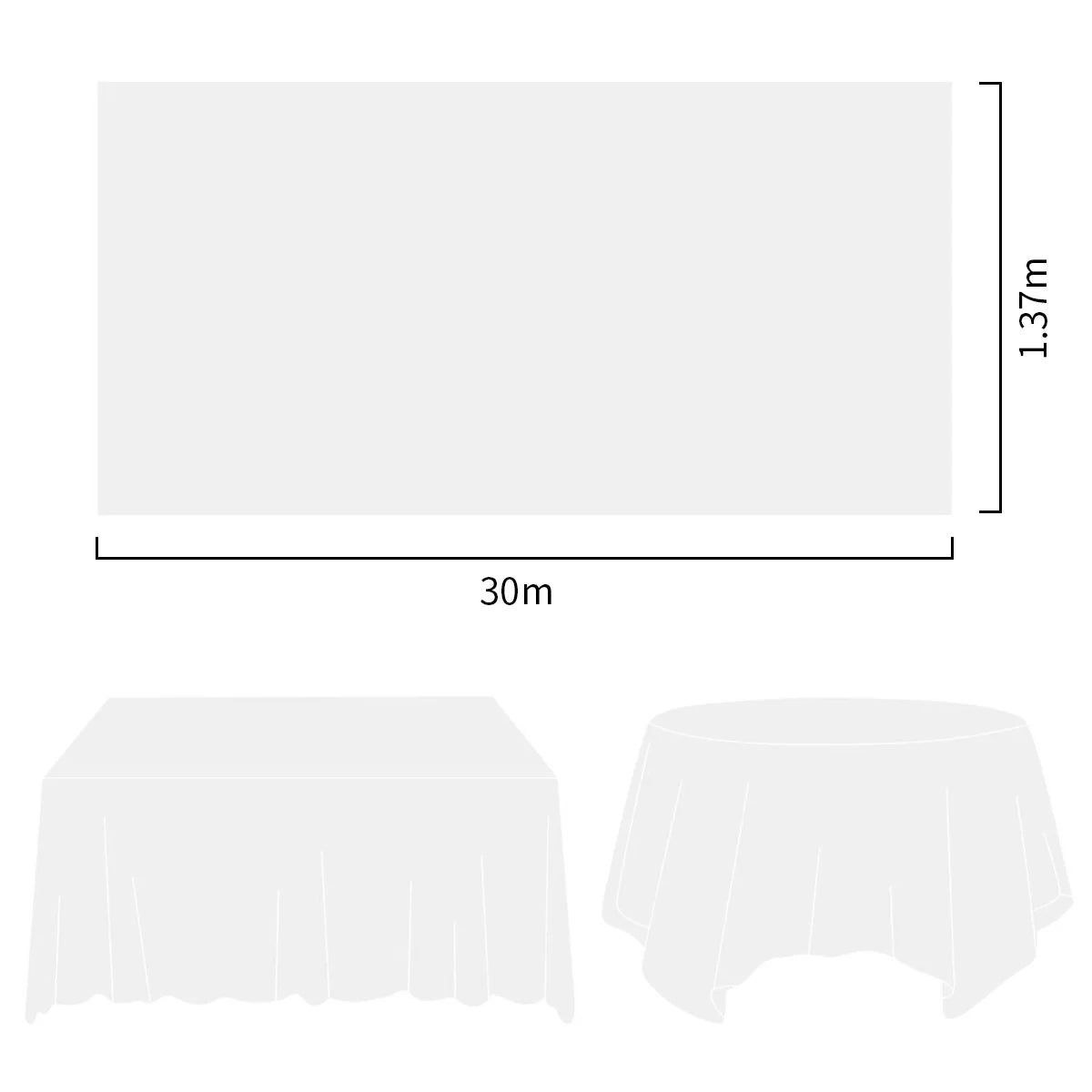 Party Makers - Cut To Size Plastic Table Cloth White