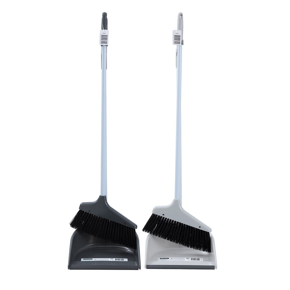 White Glove Standing Dustpan & Brush Set 92cm Random Colour Chosen