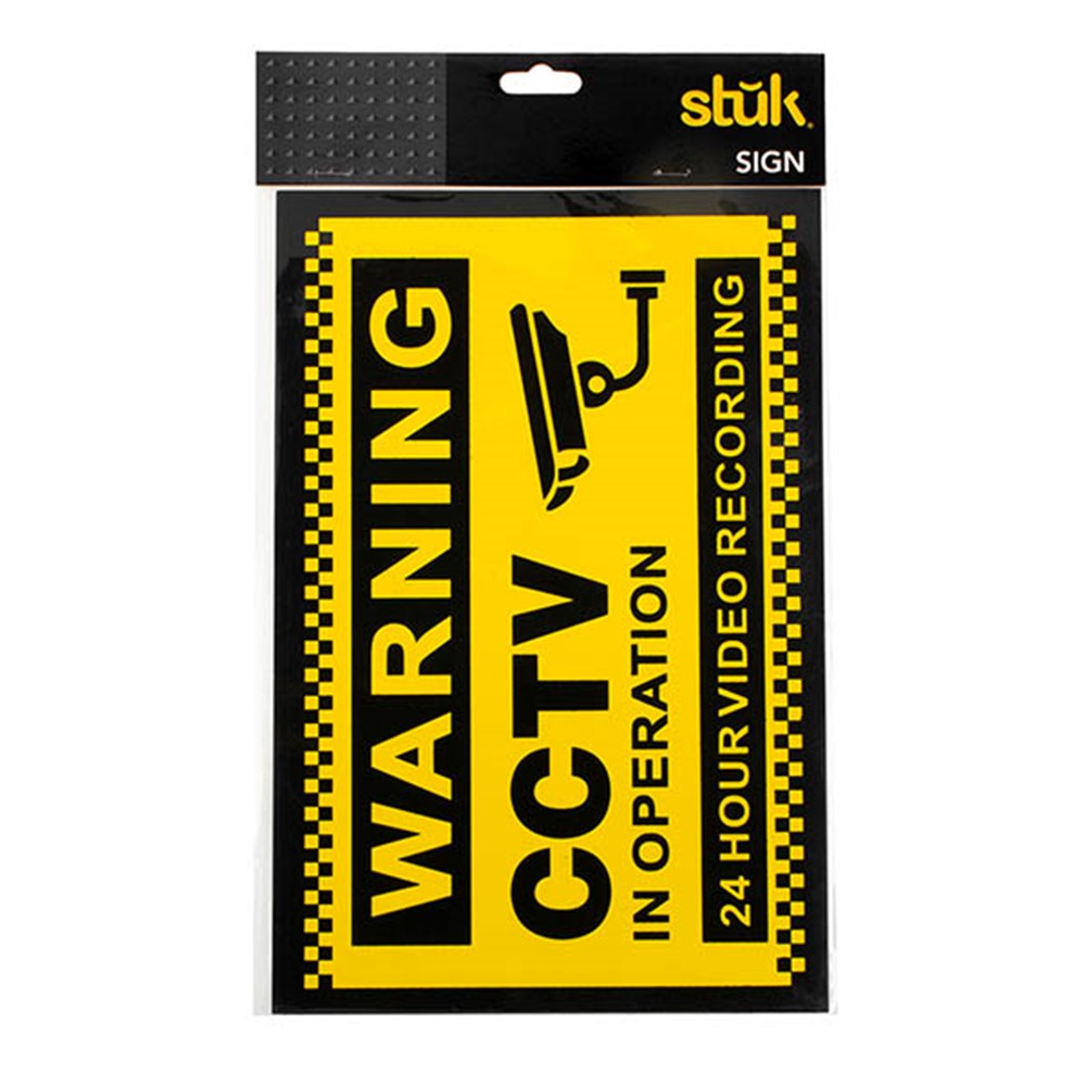 Stuk Sign Warning CCTV 20 x 30cm