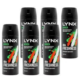 Lynx Africa Deodorant Body Spray 106g/ 165ml * 6 Pack