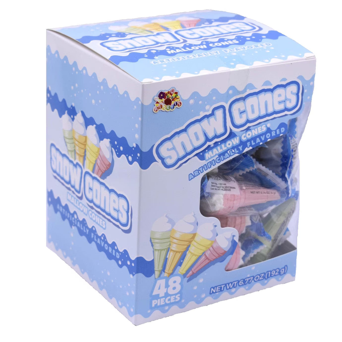 Snow Cones Mallow Cones Box 48 Pieces