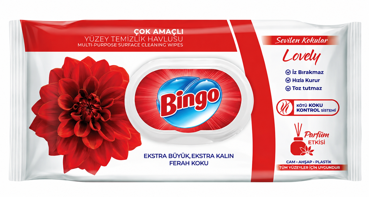 Bundle Bingo - Multipurpose Surface Cleaning Towels - Lovely - 12x96pcs Bingo