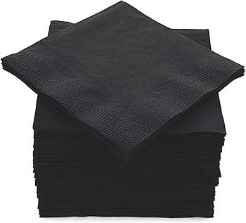 Party Makers - Black Napkins 33cm x 33cm 20 Pack