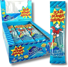 Sour Power Candy Straws - Blue Raspberry 50g * 24 Pack