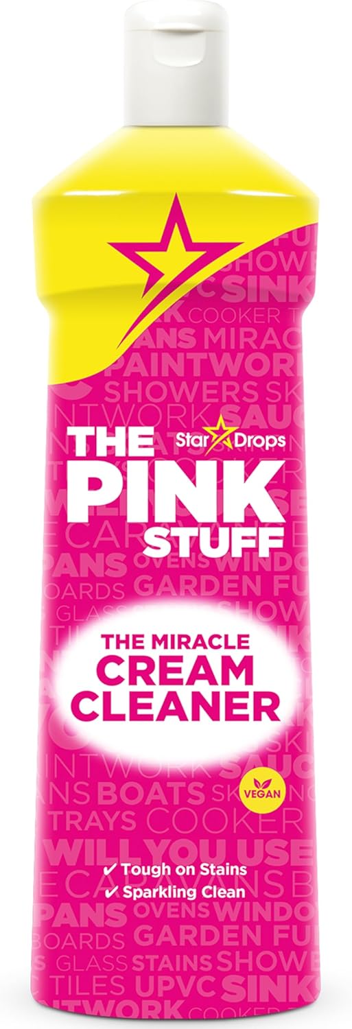 The Pink Stuff Miracle Cream Cleaner - 100% Natural Ingredients & Vegan Friendly - Easy Cleaning for Large Surfaces - Multi-Purpose Household Cleaner 500ml