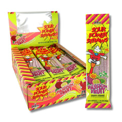 Sour Power Candy Straws - Passion Fruit 50g * 24 Pack