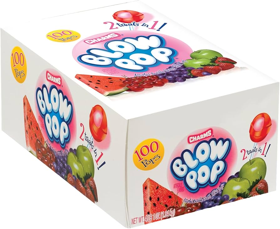 Charms Blow Pop Assorted Sweet Pops Lollipop 100 Pack