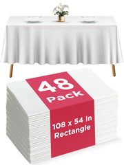 Heavy Duty Plastic Table Cover Reusable White 1.37m x 30M