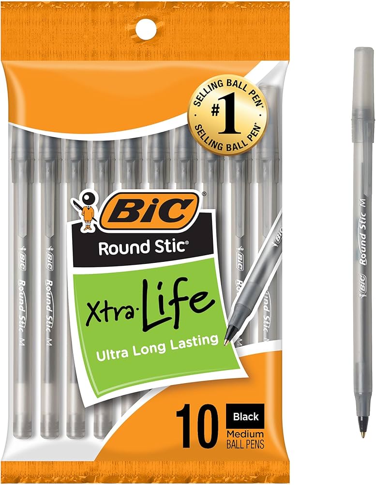 Bic Xtra Life Black Pens 5pk