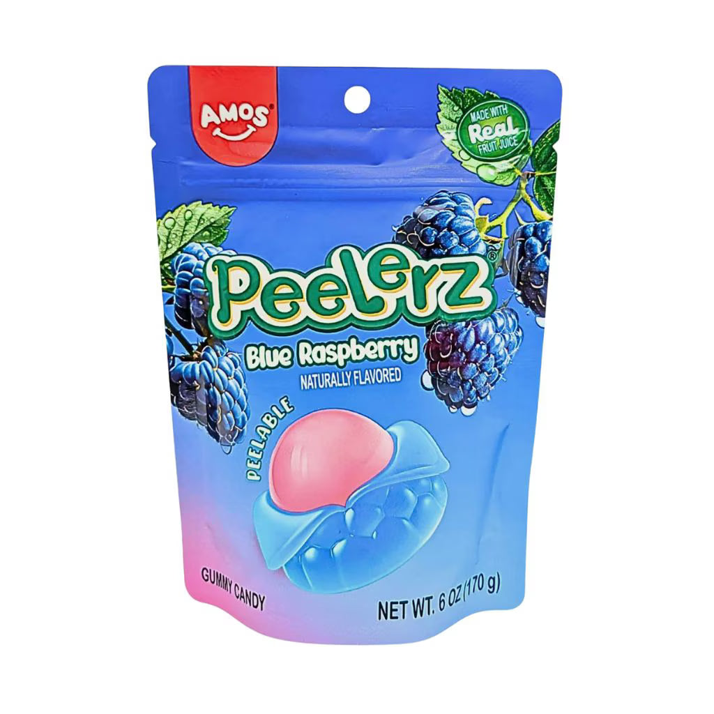 Amos Peel Gummy Blue Raspberry Bag 170g * 12 Pack