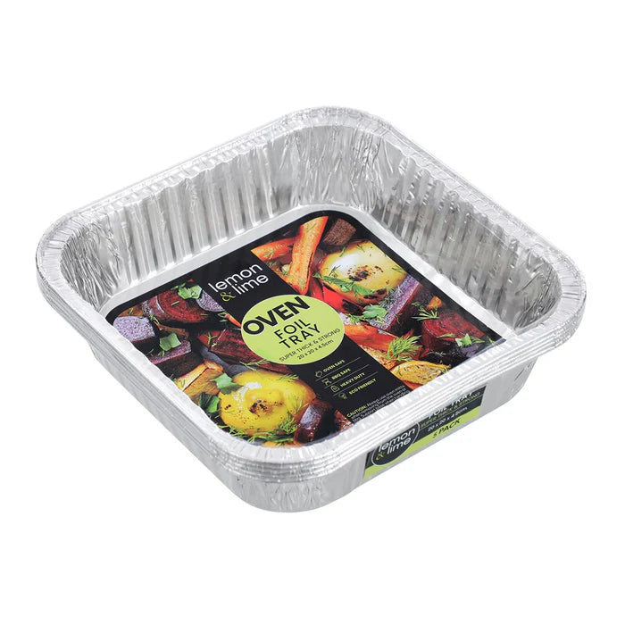 Lemon & Lime - Foil Tray 20X20X4.5Cm 5pk