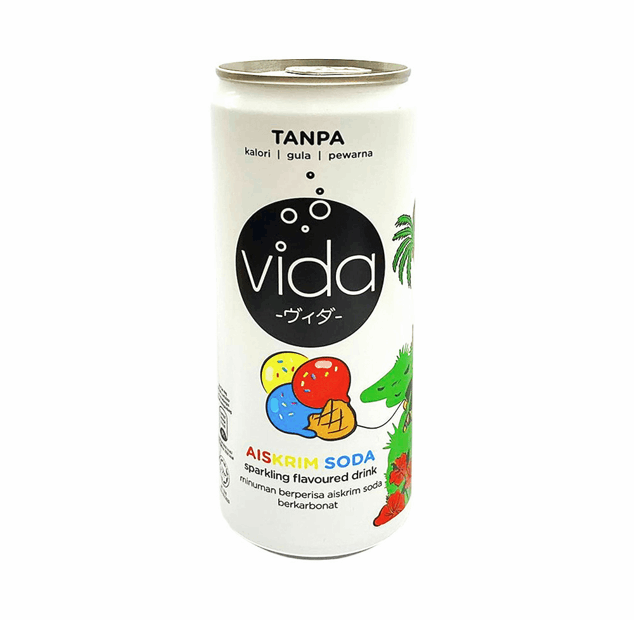 Vida - Sparkling Flavored Drink - Aiskrim - 325mL x 24 Pack