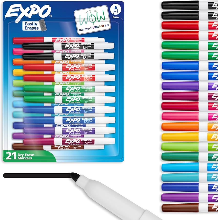 Expo Assorted Whiteboard Markers Bullet Tip 2pk