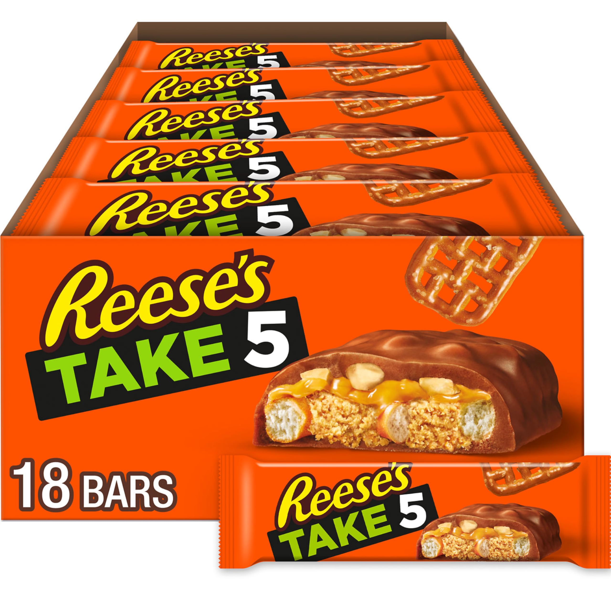Reese Take 5 Pretzel Carramel Peanut Butter Bar King Size 36g * 18 Pack
