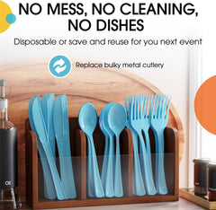 Party Makers - Reusable Plastic Spoon 18pc Baby Blue