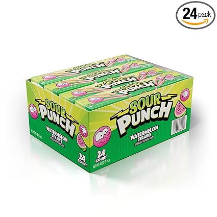 Sour Punch Candy Straws - Strawberry 57g * 24 Pack