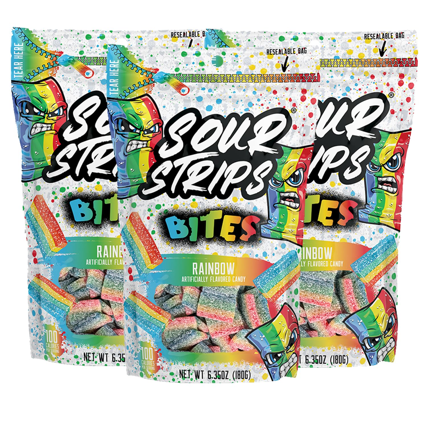 Sour Strips Candy Bag 96g * 12 Pack - Pink Lemonade