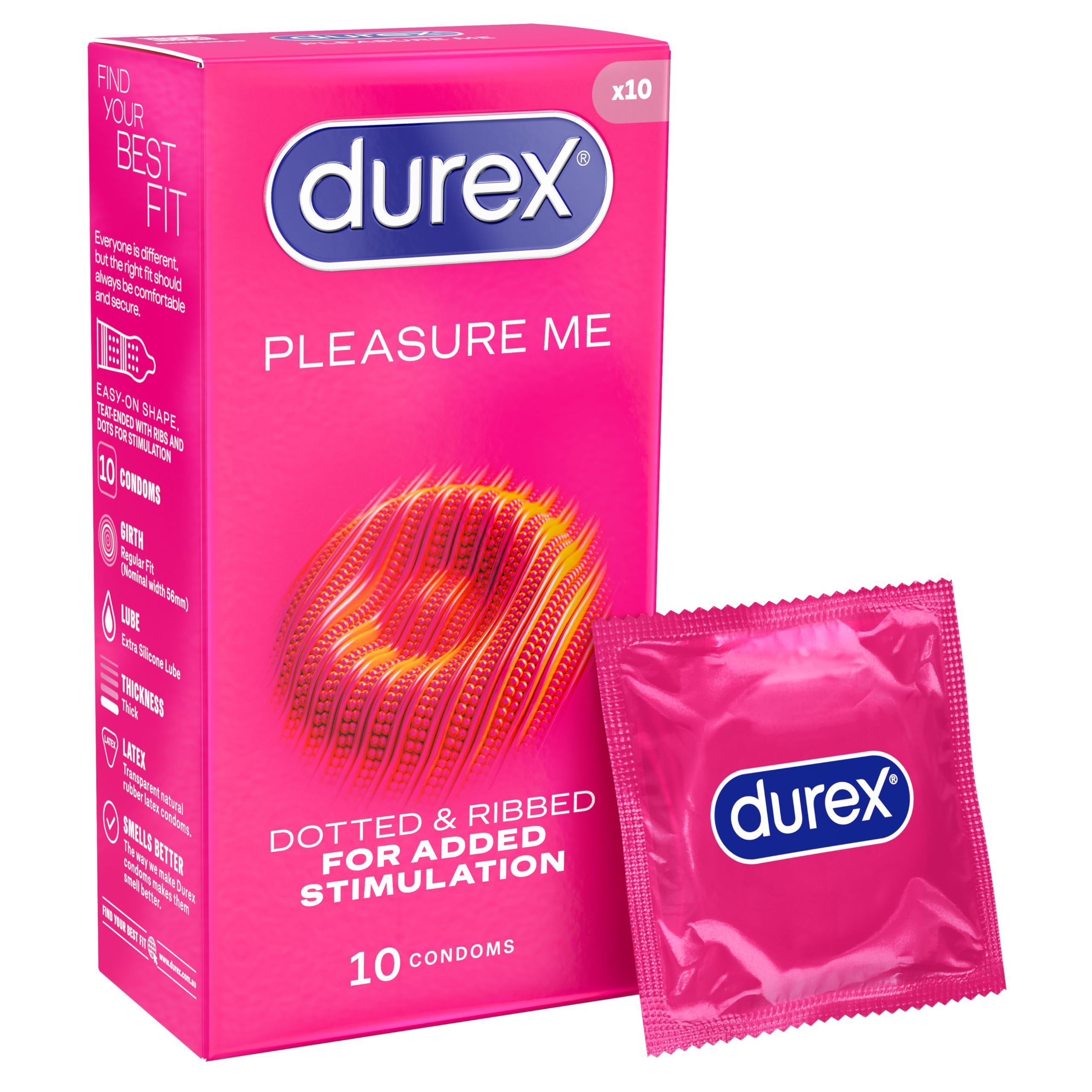 Durex Pleasure Me Regular Fit Condoms 10+2 Pack