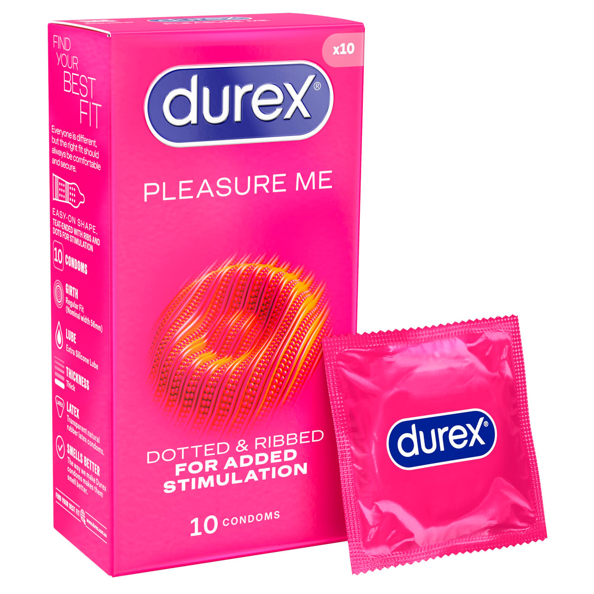 Durex Pleasure Me Regular Fit Condoms 10+2 Pack