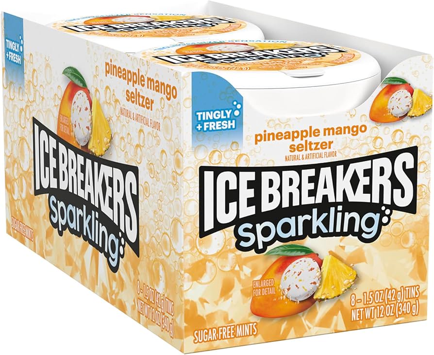 Ice Breakers Pineapple Mango Flavour Mints Tins 42g * 8 Pack
