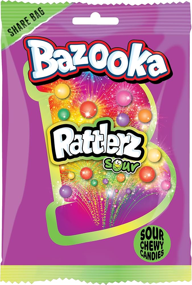 Bazooka Rattlerz Sour Chewy Candy 100g * 12 Pack