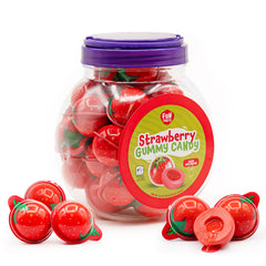 Strawberry Gummy Liquid Candy Ball 30 Pieces * 20 Pack