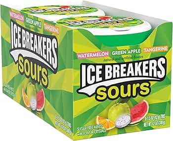 Ice Breakers Fruit Sours Flavour Mints Tins 42g * 8 Pack
