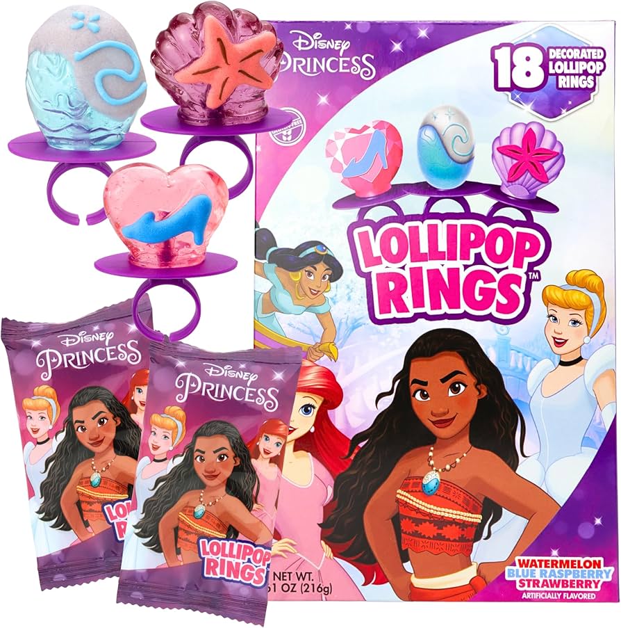 Disney Princess Lollipop Rings Bag 120g * 12 Pack