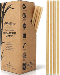 25pk Jumbo Series 100% Biodegradable Sugarcane Straws