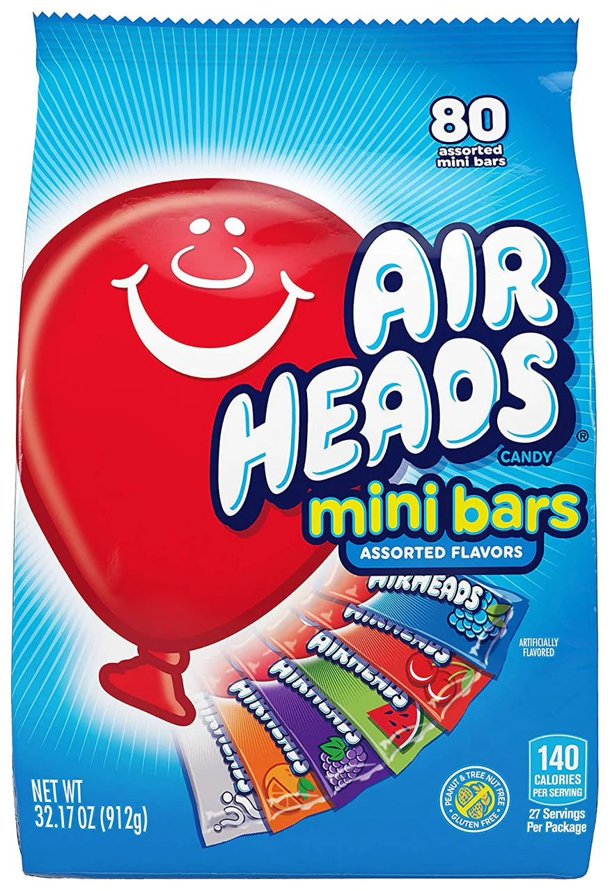 Airhead Mini Bars Assorted Flavours Bag 912g