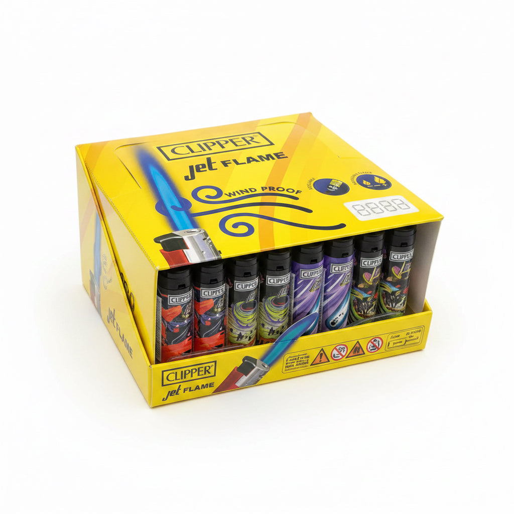 Clipper Jet Flame - Windproof Refillable Lighters - 48 Pack