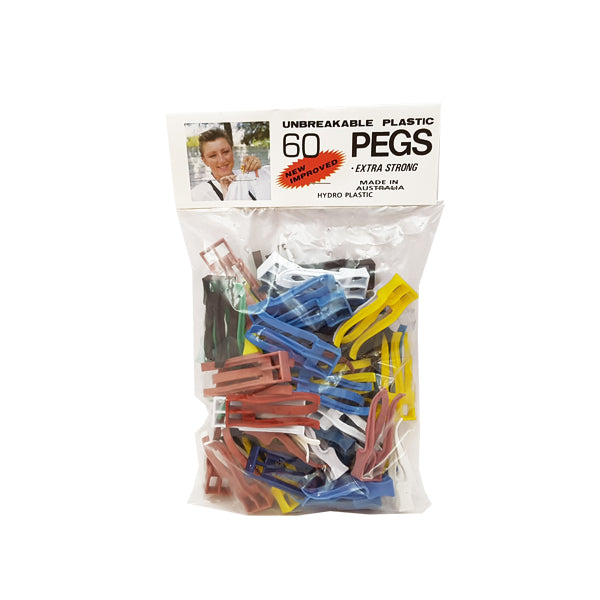 Unbreakable Plastic Clothes 60 Pegs