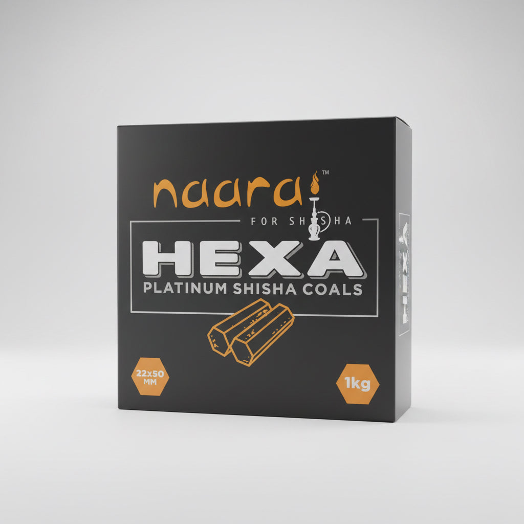 Naara Hexa Shisha Coal 22x50mm 1kg