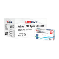 Prosafe - White Polyethylene Protective Aprons - 100pcs